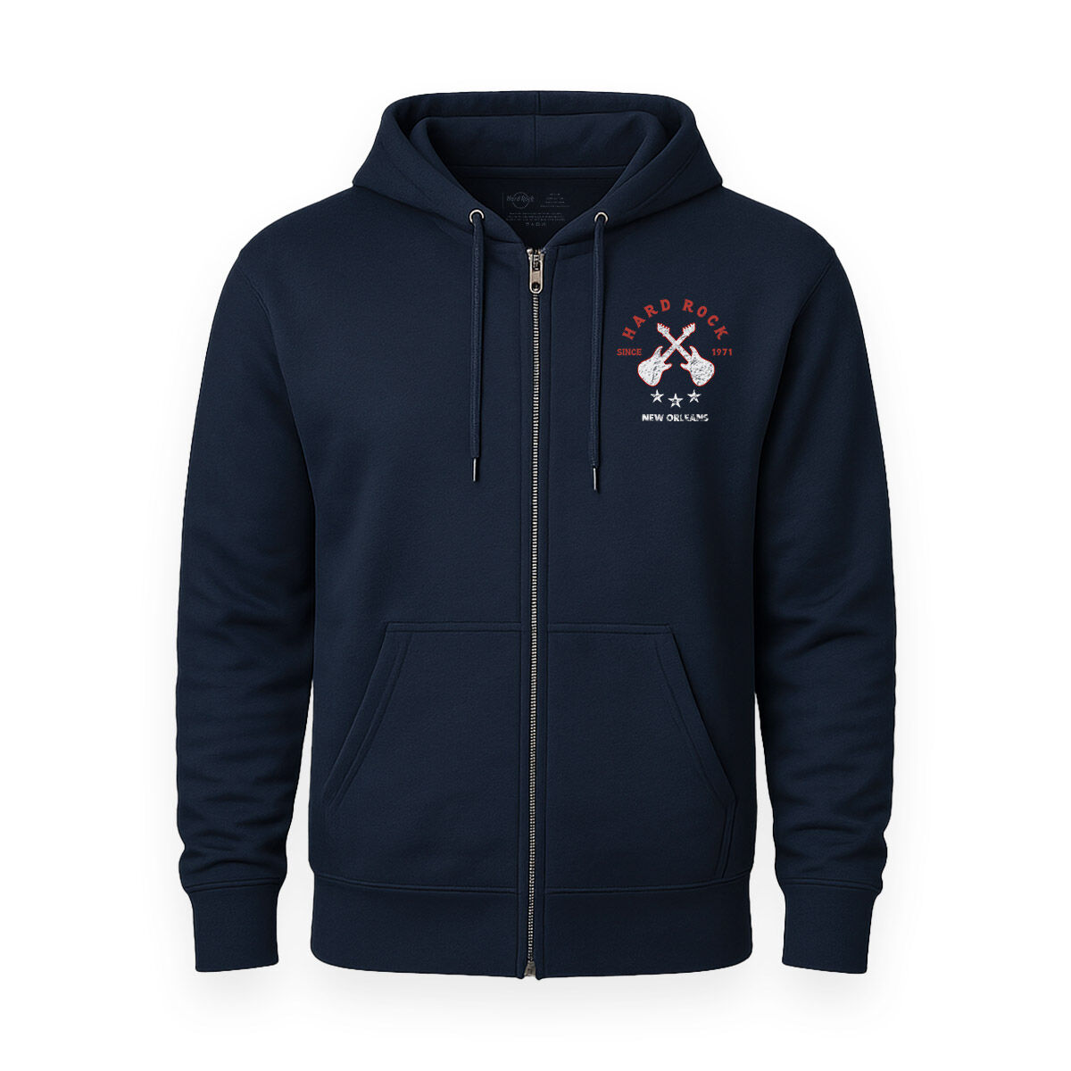 Hard Rock Adult Fit Americana Eagle Guitar Zip-up Hoodie in Navy